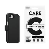Husa pentru iPhone 16e, PanzerGlass® Care Feature Case Tango Two-in-One Wallet, negru