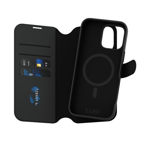 Husa pentru iPhone 16 Pro Max, PanzerGlass® Care Feature MagSafe Case Tango Two-in-One Wallet, negru