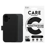 Husa pentru iPhone 16, PanzerGlass® Care Feature MagSafe Case Tango Two-in-One Wallet, negru