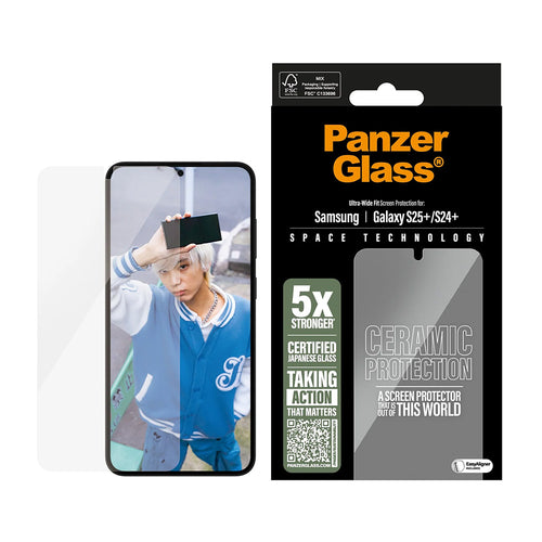 Folie de protectie pentru Samsung Galaxy S24 Plus, PanzerGlass® Ultra-Wide Fit Ceramic Screen Protector w. EasyAligner