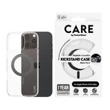 Husa pentru iPhone 16 Pro Max, PanzerGlass® Care Feature Black Kickstand & MagSafe, transparenta