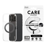 Husa pentru iPhone 16 Pro, PanzerGlass® Care Feature Black Kickstand & MagSafe, transparenta