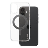 Husa pentru iPhone 16, PanzerGlass® Care Feature Black Kickstand & MagSafe, transparenta