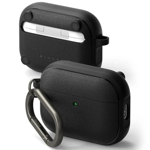 Husa casti pentru AirPods Pro 3, Ringke, Protection Case Onyx Magnetic Non Slip Texture Carabiner Hole, negru