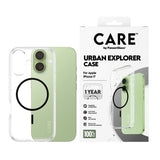 Husa pentru iPhone 17, PanzerGlass® Care Flagship Urban Explorer Black MagSafe, transparenta