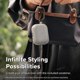 Husa casti pentru AirPods Pro 3, Ringke, Protection Case Onyx Magnetic Non Slip Texture Carabiner Hole Warm, gri