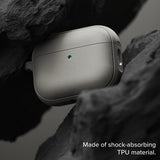Husa casti pentru AirPods Pro 3, Ringke, Protection Case Onyx Magnetic Non Slip Texture Carabiner Hole Warm, gri