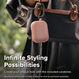 Husa casti pentru AirPods Pro 3, Ringke, Protection Case Onyx Magnetic Non Slip Texture Carabiner Hole Constant Coral