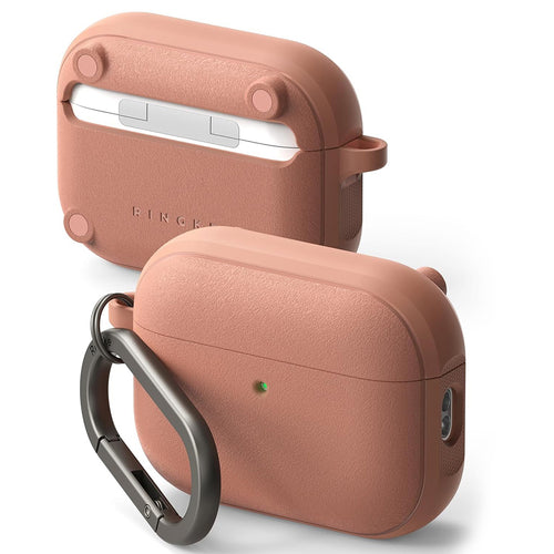 Husa casti pentru AirPods Pro 3, Ringke, Protection Case Onyx Magnetic Non Slip Texture Carabiner Hole Constant Coral