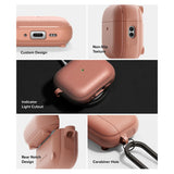 Husa casti pentru AirPods Pro 3, Ringke, Protection Case Onyx Magnetic Non Slip Texture Carabiner Hole Constant Coral