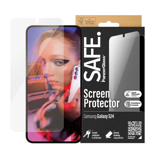Folie de protectie pentru Samsung Galaxy S24, PanzerGlass® SAFE. Ultra-Wide Fit Screen Protector w. EasyAligner