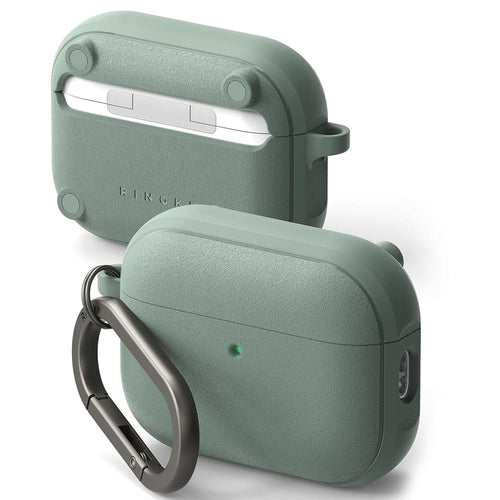Husa casti pentru AirPods Pro 3, Ringke, Protection Case Onyx Magnetic Non Slip Texture Carabiner Hole Sage, verde