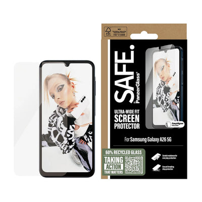 Folie de protectie pentru Samsung Galaxy A26 5G, PanzerGlass® SAFE. Ultra-Wide Fit Screen Protector w. Aligner