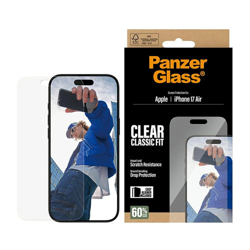 Folie de protectie pentru iPhone 17 Air, PanzerGlass® Classic Fit Screen Protector w. EasyAligner