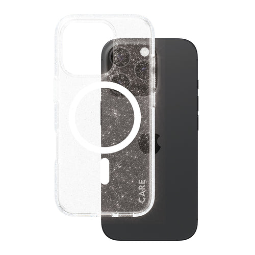 Husa pentru iPhone 16 Pro, PanzerGlass® Care Flagship Urban Combat Star Lit White MagSafe, transparenta