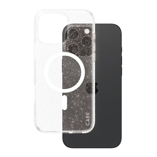 Husa pentru iPhone 16 Pro Max, PanzerGlass® Care Flagship Urban Combat Star Lit White MagSafe, transparenta