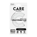Husa pentru iPhone 16, PanzerGlass® Care Flagship Urban Combat White MagSafe, transparenta