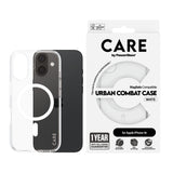 Husa pentru iPhone 16, PanzerGlass® Care Flagship Urban Combat White MagSafe, transparenta