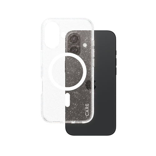 Husa pentru iPhone 16, PanzerGlass® Care Flagship Urban Combat Star Lit White MagSafe, transparenta