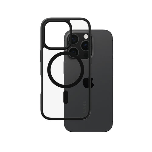 Husa pentru iPhone 16 Pro, PanzerGlass® Care Flagship Urban Combat Black MagSafe, negru;transparenta
