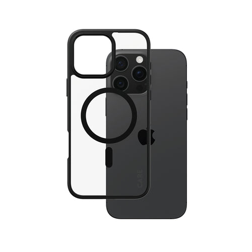 Husa pentru iPhone 16 Pro Max, PanzerGlass® Care Flagship Urban Combat Black MagSafe, transparenta
