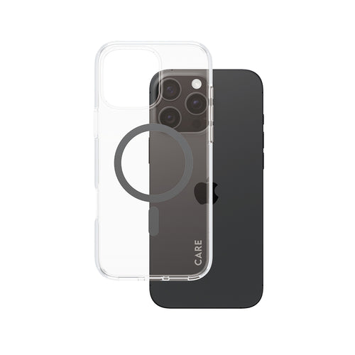 Husa pentru iPhone 16 Pro Max, PanzerGlass® Care Flagship Urban Combat Black MagSafe, transparenta