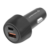 Incarcator auto Techsuit CarbonVolt (C7), Incarcare rapida 48W, USB, Type-C, QC3.0 18W, PD30W, negru