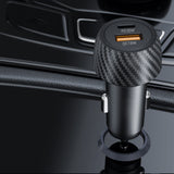 Incarcator auto Techsuit CarbonVolt (C7), Incarcare rapida 48W, USB, Type-C, QC3.0 18W, PD30W, negru