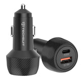 Incarcator auto Techsuit CarbonVolt (C7), Incarcare rapida 48W, USB, Type-C, QC3.0 18W, PD30W, negru