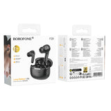 Casti wireless Borofone Peaceful (FQ9), Bluetooth V5.4, 300mAh, True Wireless, Control tactil, negru