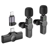 Microfon Borofone (2 pack) Wireless Lavalier Microphones Trophy (BFK12), 2.4Ghz, Type-C, Lightning, 70mAh, negru