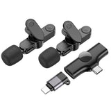 Microfon Borofone (2 pack) Wireless Lavalier Microphones Trophy (BFK12), 2.4Ghz, Type-C, Lightning, 70mAh, negru