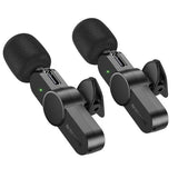 Microfon Borofone (2 pack) Wireless Lavalier Microphones Trophy (BFK12), 2.4Ghz, Type-C, Lightning, 70mAh, negru