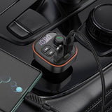 Modulator FM Borofone si Incarcator auto Heroic (BC59), Bluetooth V5.4, 2x USB, Type-C, MP3 Playback, negru