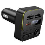 Modulator FM Borofone si Incarcator auto Hero (BC60), Bluetooth V5.4, 2x USB, Type-C, 35W, MP3, negru