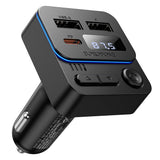 Modulator FM Borofone si Incarcator auto Hero (BC60), Bluetooth V5.4, 2x USB, Type-C, 35W, MP3, negru