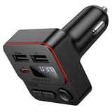 Modulator FM Borofone si Incarcator auto Hero (BC60), Bluetooth V5.4, 2x USB, Type-C, 35W, MP3, negru