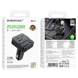 Modulator FM Borofone si Incarcator auto Hero (BC60), Bluetooth V5.4, 2x USB, Type-C, 35W, MP3, negru