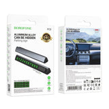 Borofone Numar parcare Ronny (FC3), pentru Bord, Aliaj aluminiu, Ascundere numar, Gri metalic