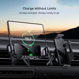 Suport auto Techsuit Premium cu Incarcare Wireless ModoDock (SW1), pentru Grila ventilatie, 90A° Intelligent Rotatie, 15W, negru