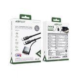 Adaptor Acefast, Data Cable C22 05 Fast Charging Type-C to Type-C MagSafe 3 240W 48v 5a 1 2m Koff A3d2de, Negru
