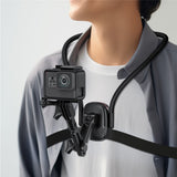 Suport de birou Acefast Neck Suport telefon (E33), pentru GoPro, Phone, cu Clamp, 360° Reglabil, Secure Fit, Silicon Neckband, negru