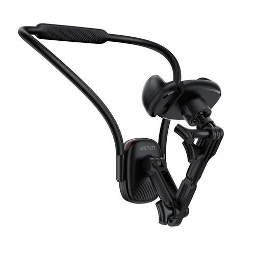 Suport de birou Acefast Neck Suport telefon (E33), pentru GoPro, Phone, cu Clamp, 360° Reglabil, Secure Fit, Silicon Neckband, negru