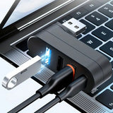 Hub USB Techsuit Docking station SplitterNode 4 in 1 (H17), USB to 3x USB, 1x Type-C, 5Gbps, ABS, 180° Rotation, negru