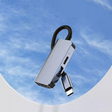 Hub USB Techsuit Docking station TurboChargeX 3 in 1 (H4), Type-C to Type-C, USB, HDMI, 4K@30Hz, PD87W, gri