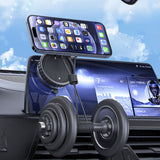 Suport auto Techsuit Premium VacuumGripX (S15), pentru Bord, Magnetic, N55, 360° Reglabil, Pliabil, negru