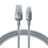 Cablu Baseus de date Discolor (E0420803), USB-A to USB-C, 100W, 480Mbps, 2m, argintiu