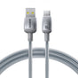 Cablu Baseus de date Discolor (E0420803), USB-A to USB-C, 100W, 480Mbps, 2m, argintiu