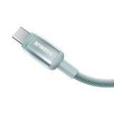 Cablu Baseus de date Discolor (E0420700), USB-C to USB-C, 100W, 480Mbps, 1m, verde;albastru