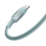Cablu Baseus de date Discolor (E0420700), USB-C to USB-C, 100W, 480Mbps, 1m, verde;albastru